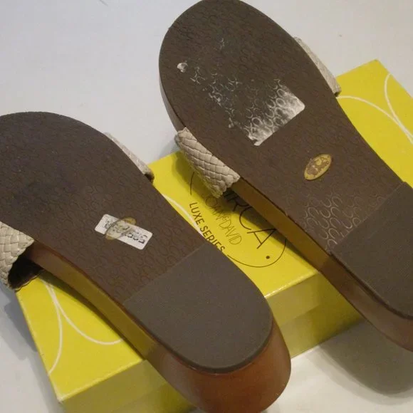 CIRCA Ivory Braided Platform Sandals 10 - Picture 5 of 10